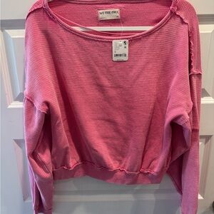 We The Free Pinkrose Waffle Knit Top